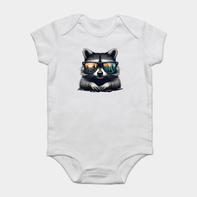 Funny Raccoon Baby Bodysuit by JessArty
